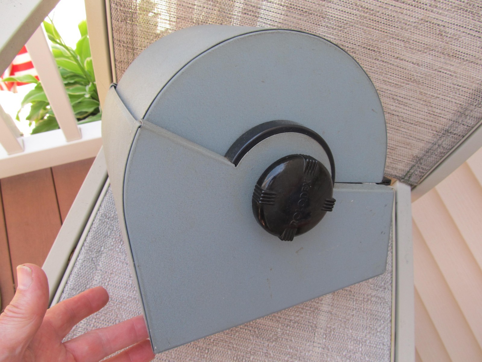 Vintage ~ Rolodex 5350 Textured Metal Gray Address Card File (No Key) USA