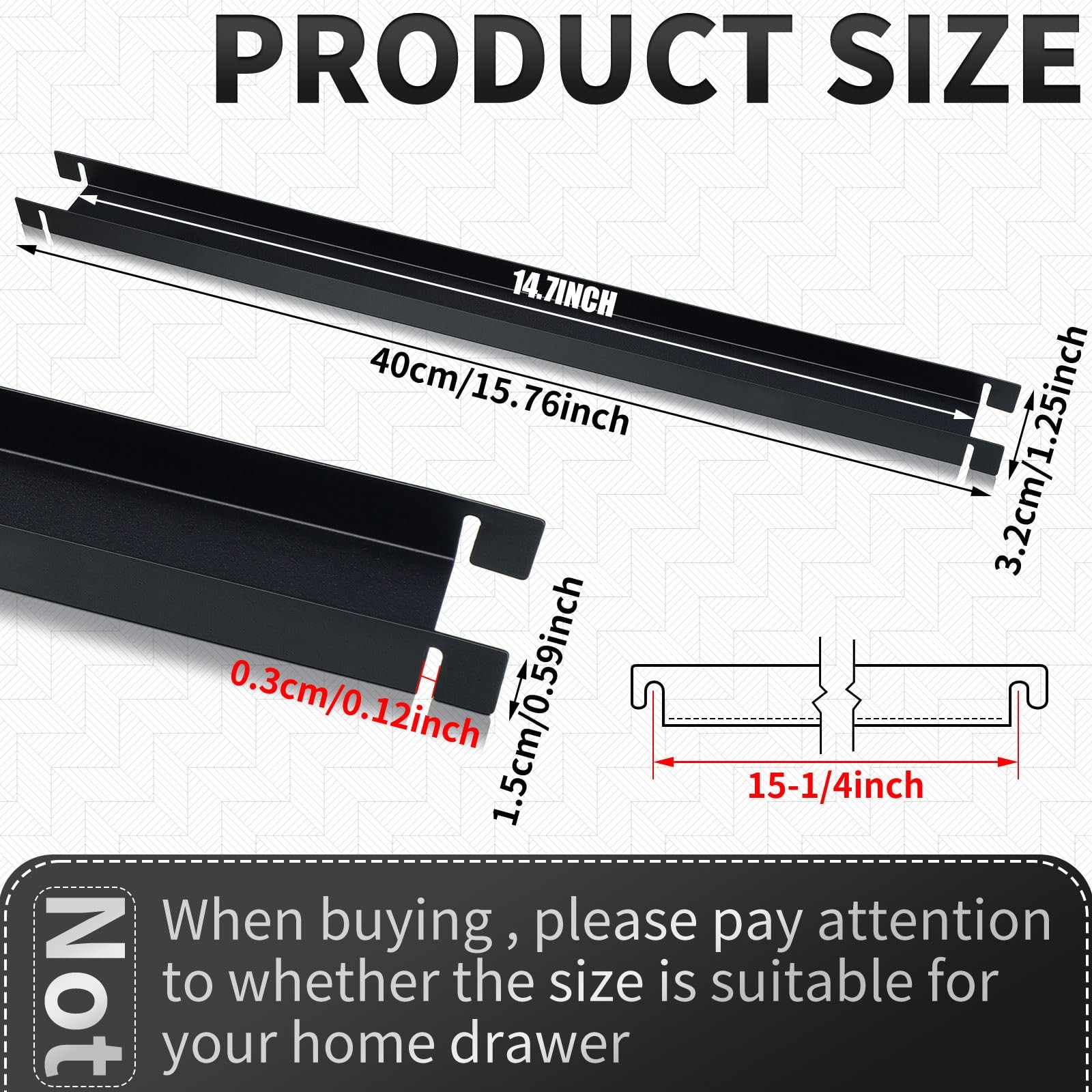 6 Pcs Front to Back Rails Lateral Drawer Hanging File Bar Black File Cabinet …