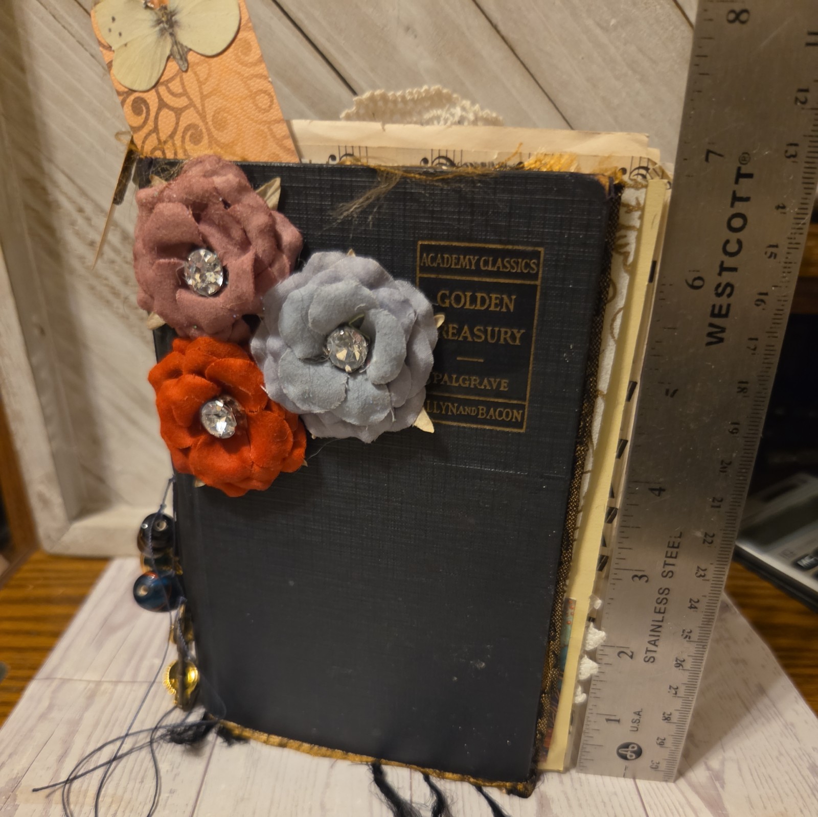 Fully Embellished Handmade Boho Style Junk Journal 72 pages front to back