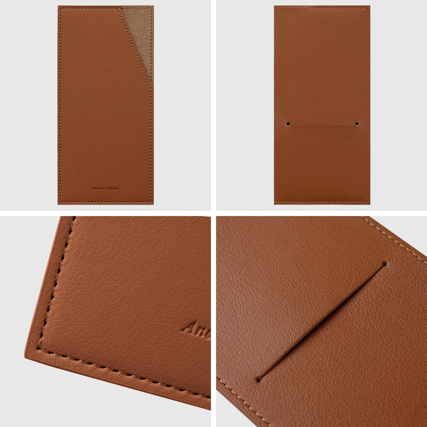 Brown PU Leather Cash Envelope, Reusable, Money Holder, Travel, Budgeting, Card
