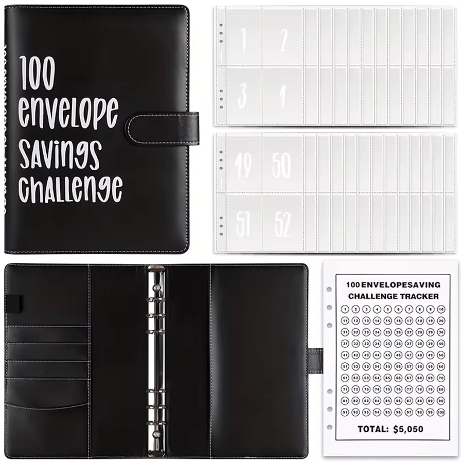 100 Envelope Challenge Budget Planner, $5,050 Money Saving Cash Challenge Book