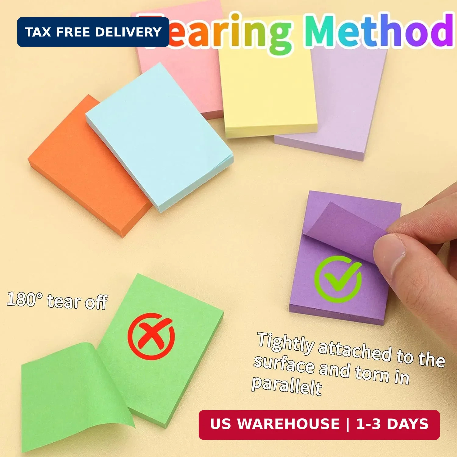 Sticky Notes1.5×2 Inches, 30 Pack Bright Colors Self-Stick Pads, Super Adhesive