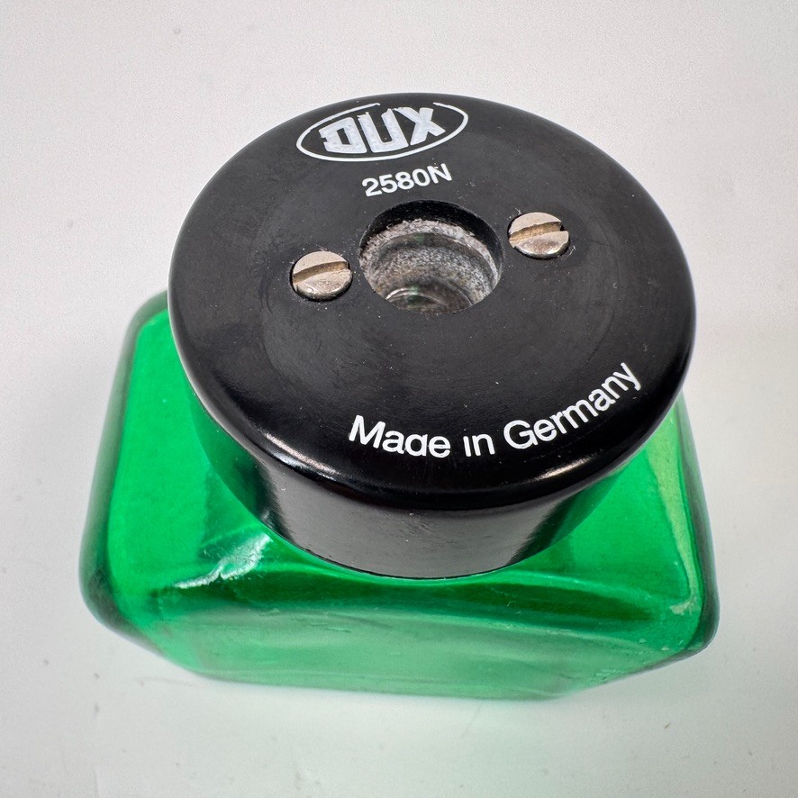 Vintage DUX #2580N Glass Inkwell Pencil Sharpener – Green