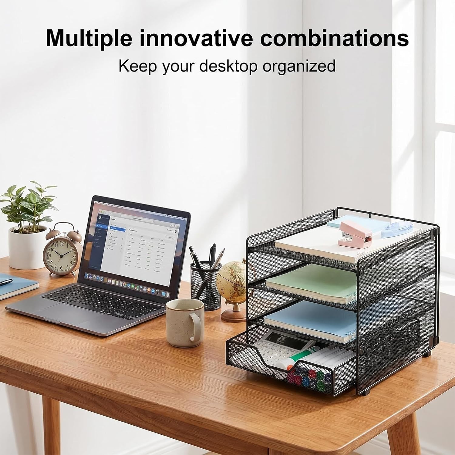 Folding 4-Tier Desk Organizer – Maximize Space and Enhance Productivity