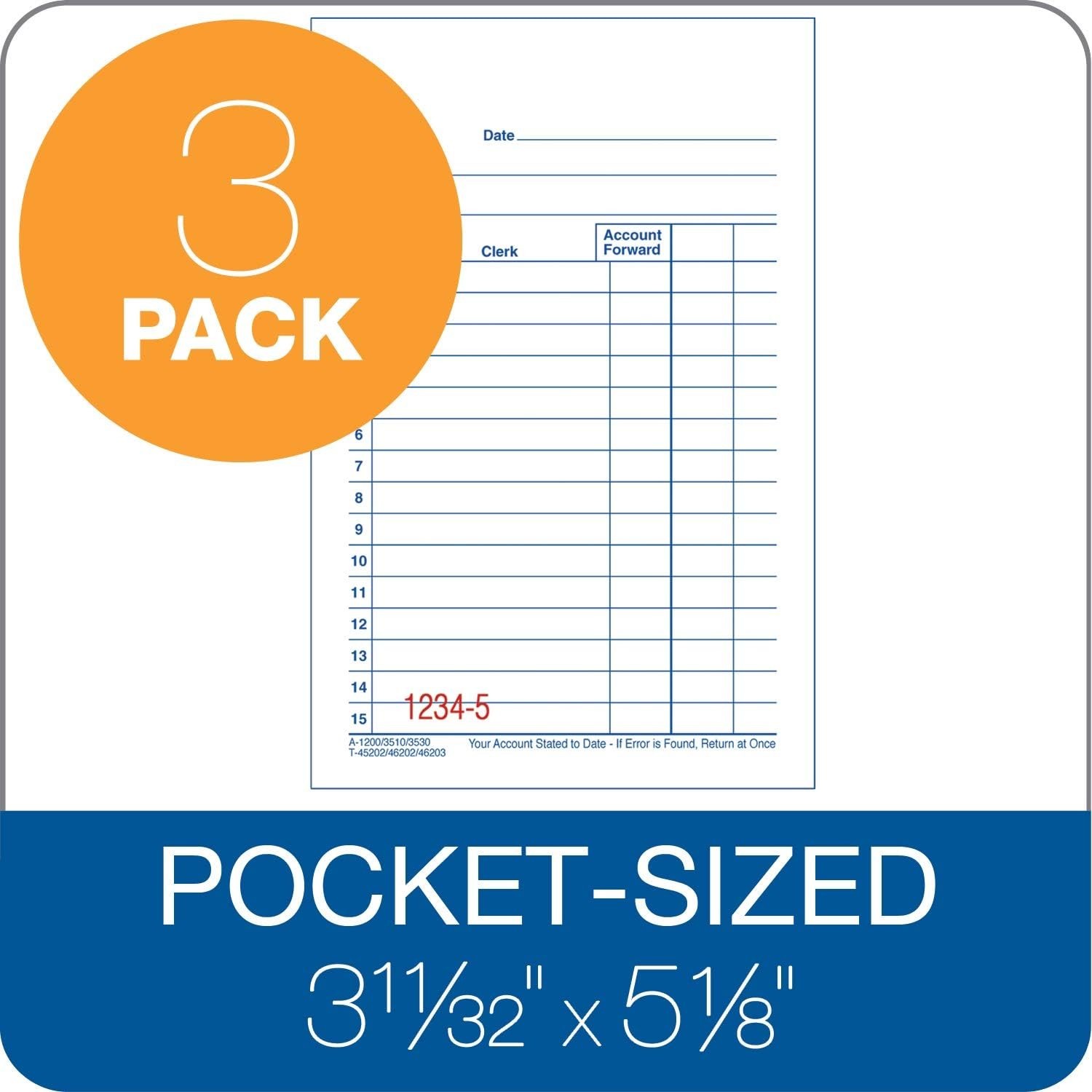 General Purpose Sales Book, 2-Part, Carbonless, White/Canary, 3-11/32 x 5-5/8…