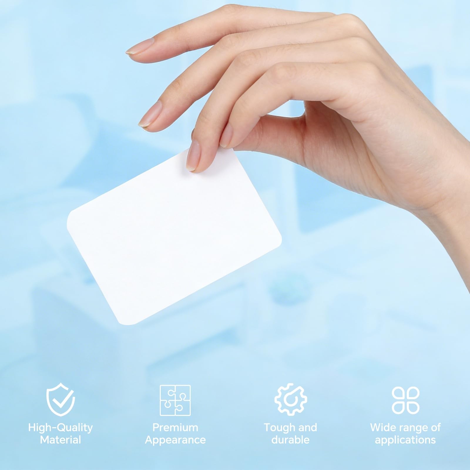 Tarjetas de identificación de PVC CR80, plástico blanco de 30 milésimas pulgada