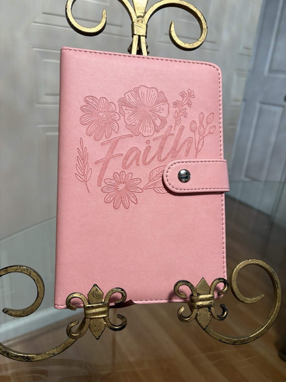 Fine Life Padded Leatherette Cover Journal Magnetic Peach Lined Diary
