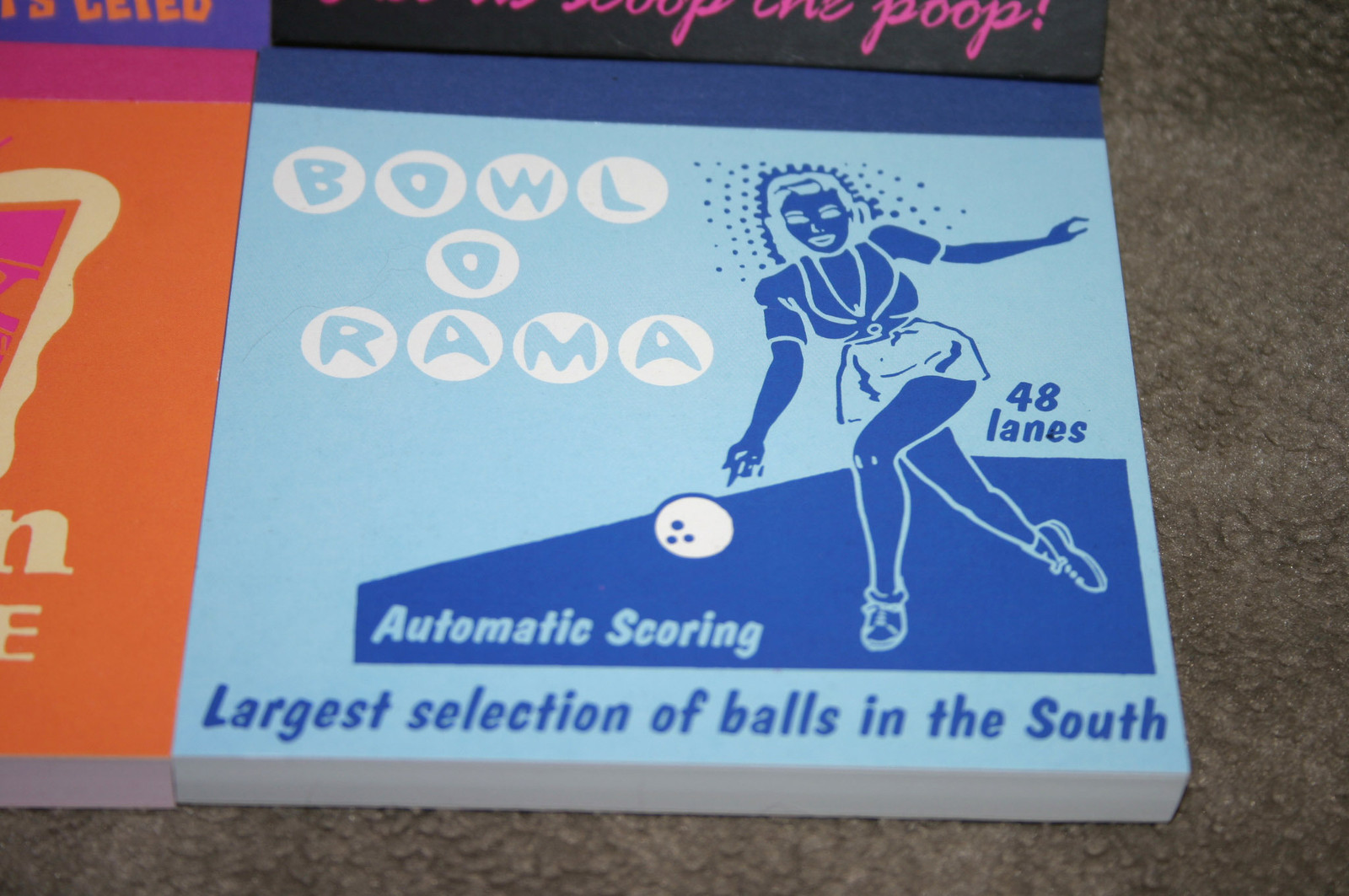 David & Goliath Brand 4 Retro Pinup Girls Tiki Bowling Mini Notepads Adult Humor