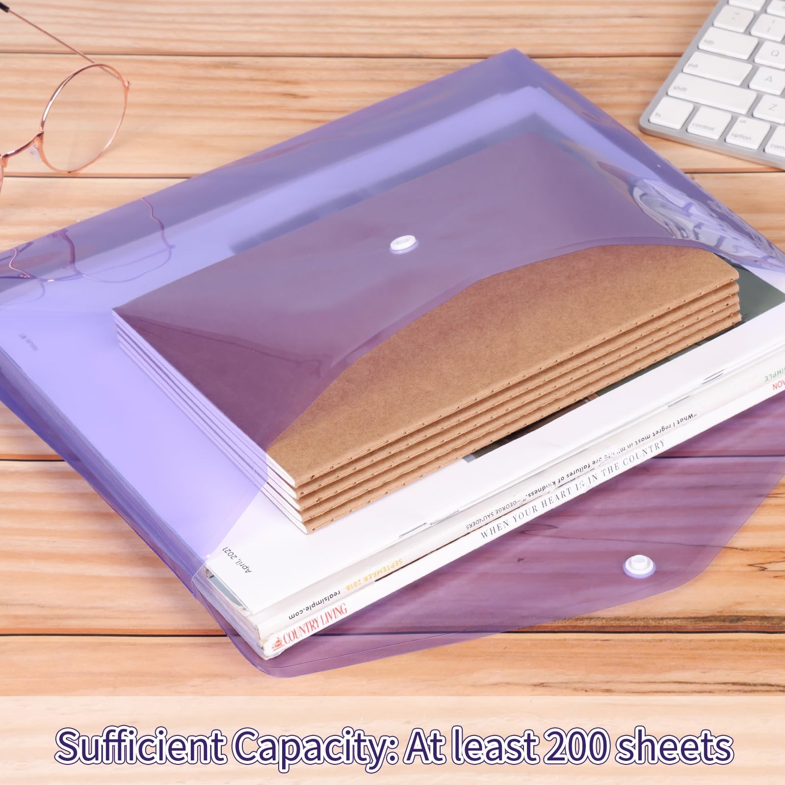 EOOUT 48 Pack Plastic Envelopes Poly Envelopes with Snap Closure, Clear Docum…