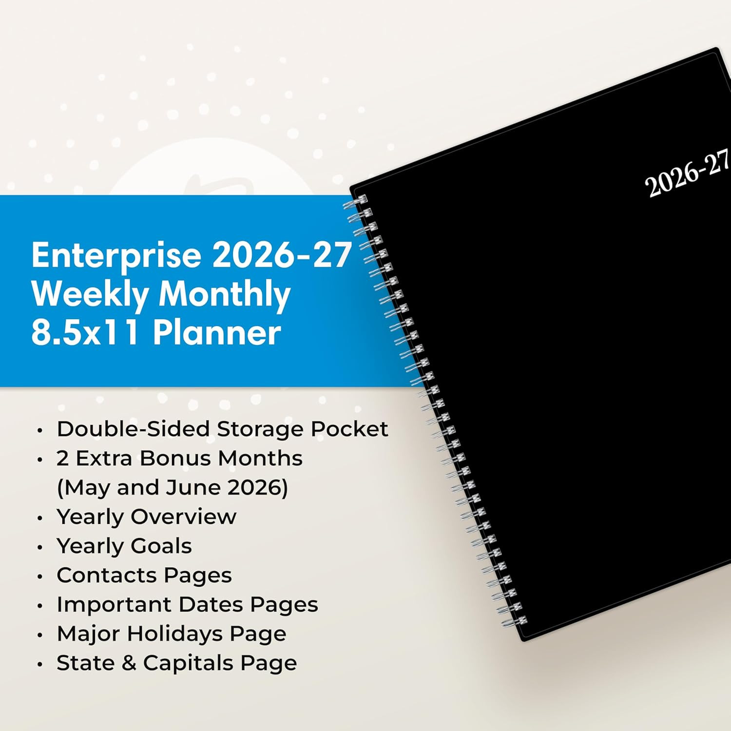 Blue Sky 2026-2027 Weekly and Monthly Academic Year Planner Calendar, July 2026