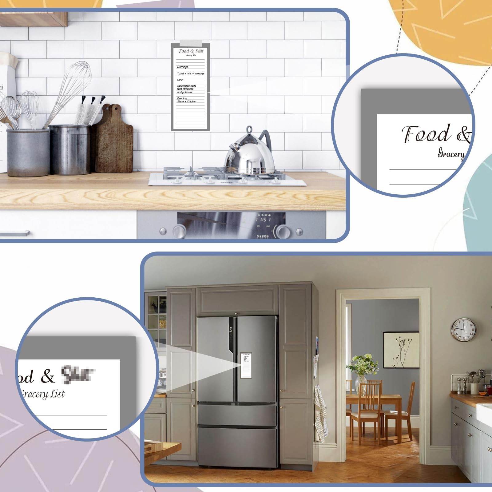 2 Pack Magnetic Notepads for Refrigerator, 100 Pages/BookGrocery List Magnet …