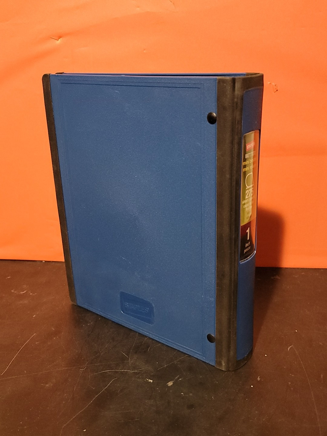 Navy Blue Staples 1 inch 3 Ring 275 Sheet Capacity Better Mini Binder ~ New