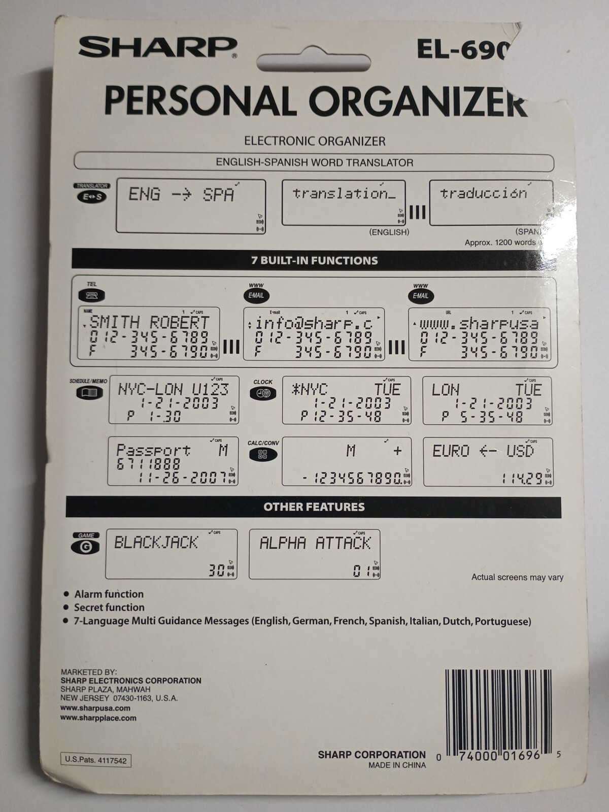 Vintage Sharp Electronic Personal Organizer 34KB EL-6900B New