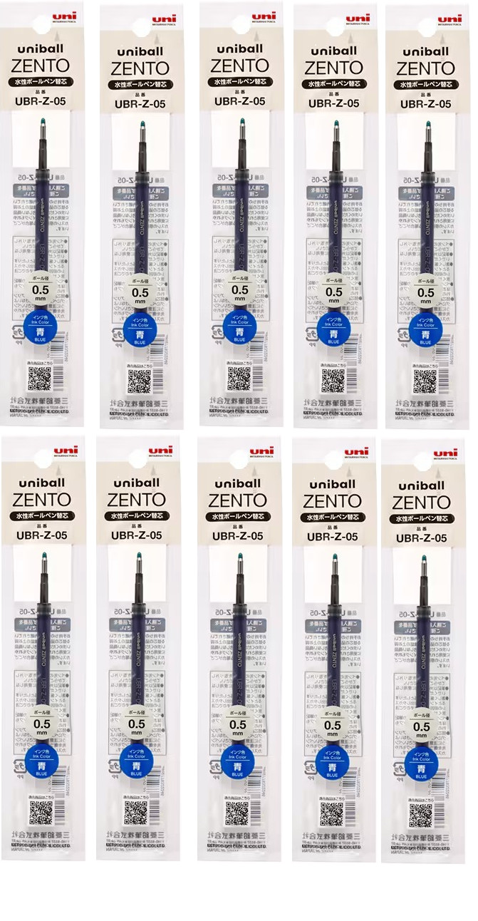 【DDP for US buyers】Uniball ZENTO Gel Pen Refill 0.5mm Blue Ink 10 pieces set