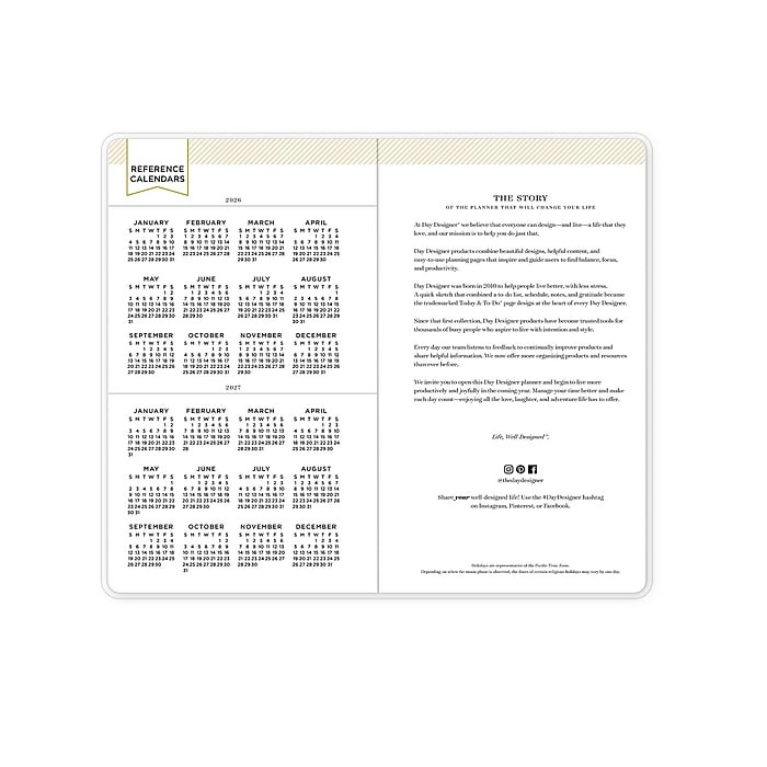 2026-2027 Blue Sky Day Designer Heirloom Cream Monthly Planner (6.125″ x 3.625″)