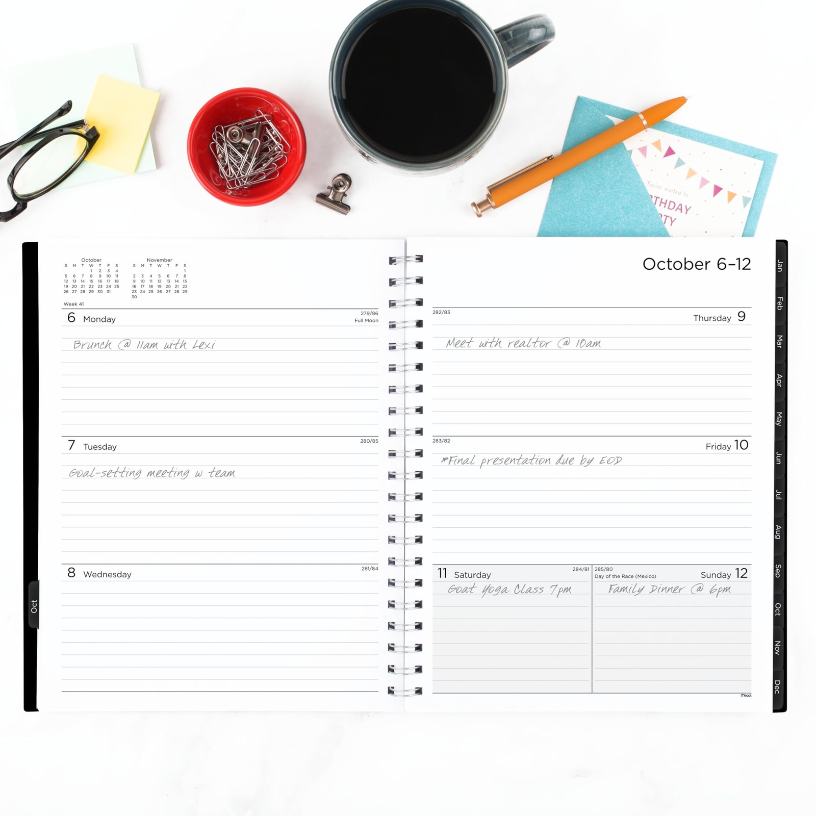 Mead 2026 Planner, Weekly Monthly, 15-Month, 8-1/2 x 11, Large, Basic, Black…