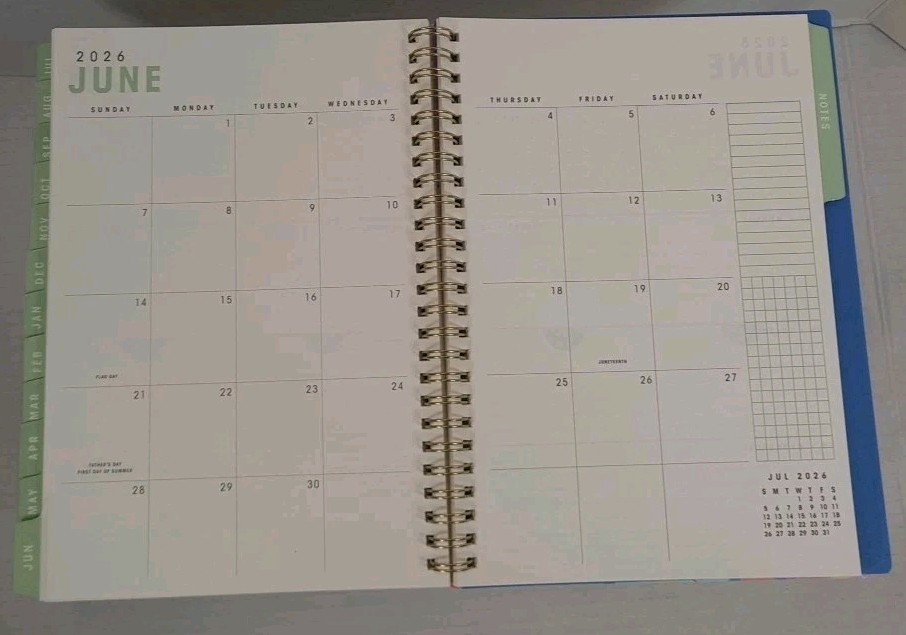 New 2025/2026 Brook Gossen For Blue Sky 12 Month Planner Tabbed Weekly Monthly