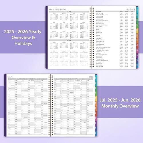2025 Daily Planner – 8.2″ x 10.9″, Hourly Schedule with Monthly Tabs