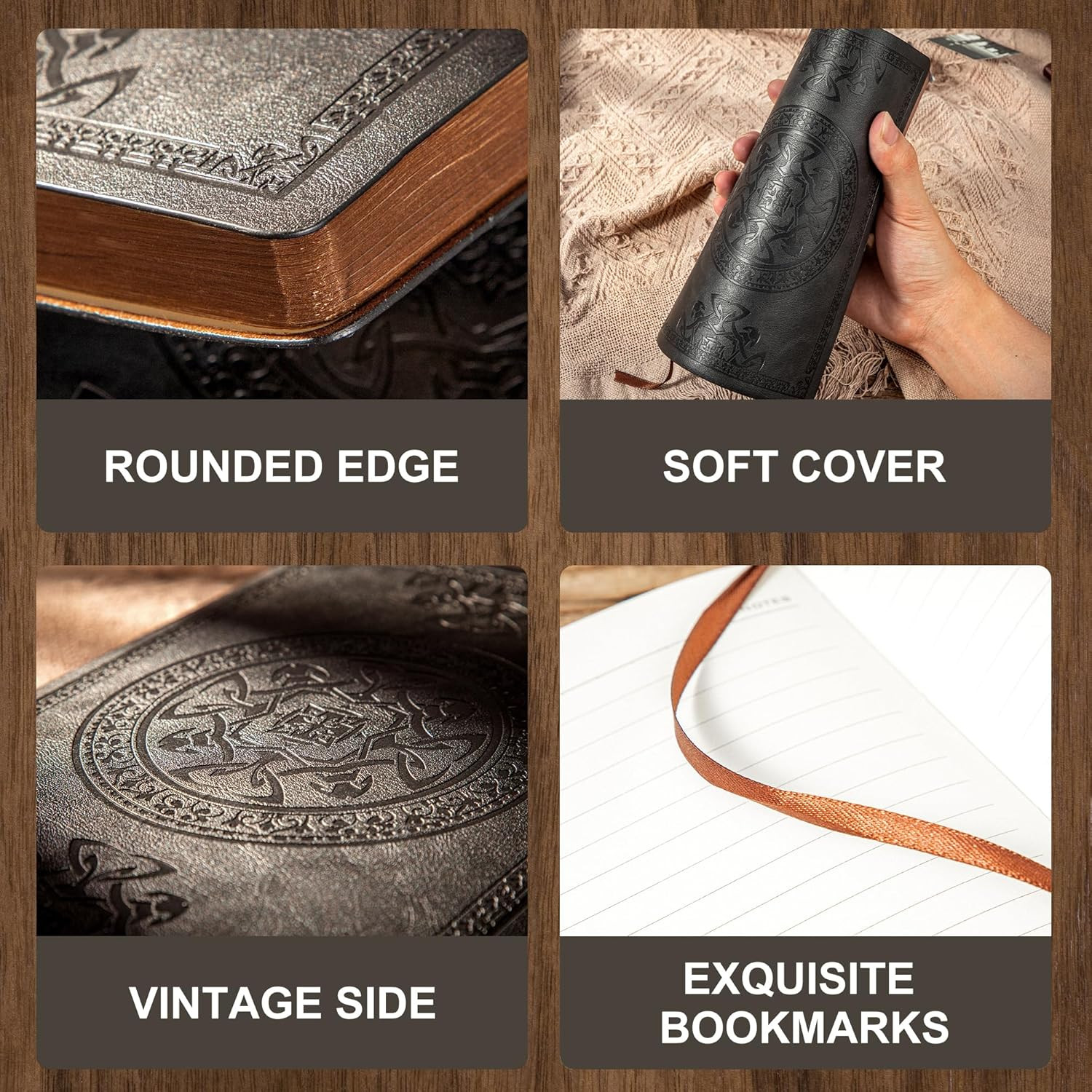 Lined Journal for Men Soft Cover Notebook Leather Journals for Writing, 180 Lay