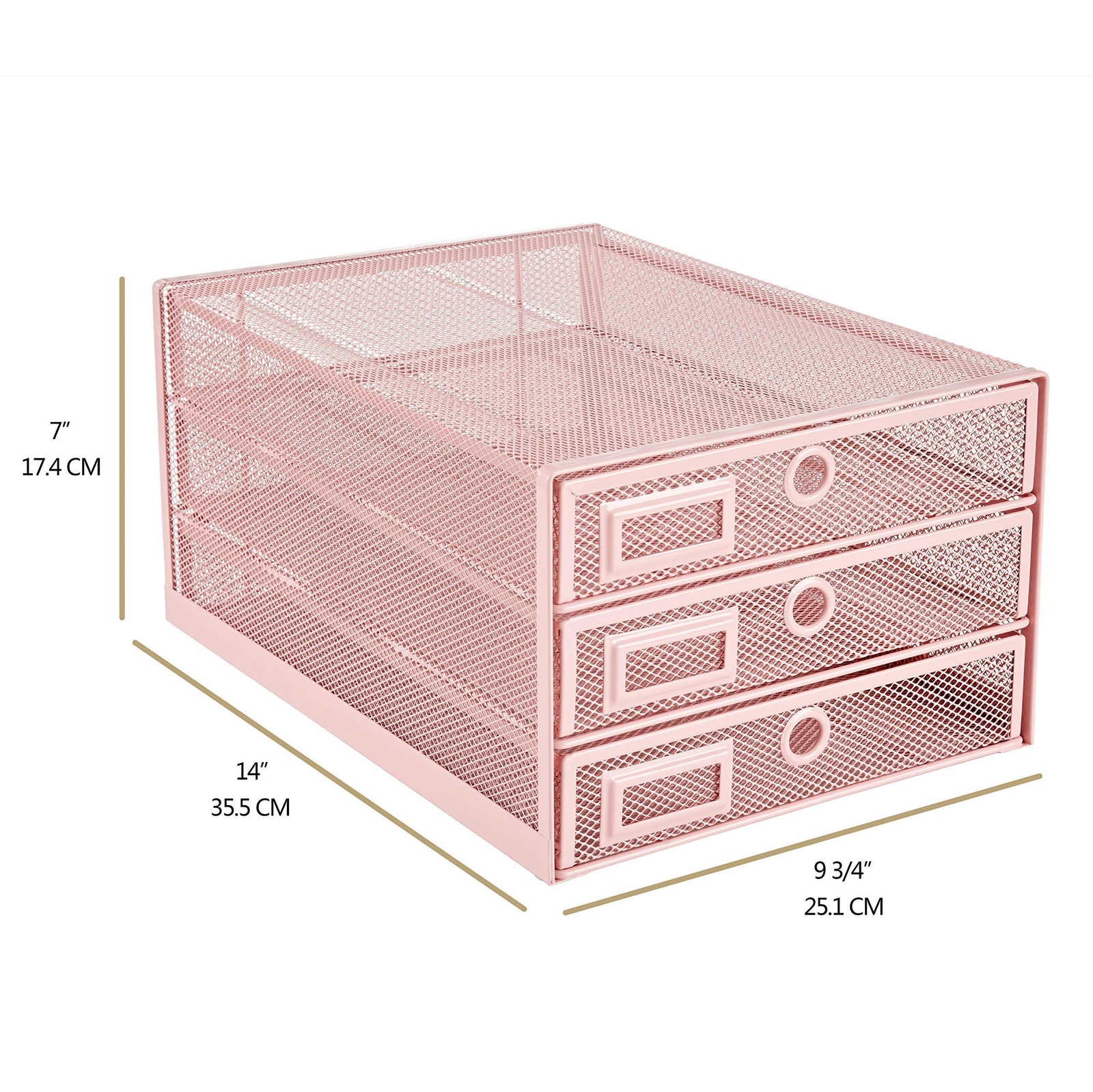 Annova Desk Organizer Wire Mesh 3 Tier Sliding Drawers Paper