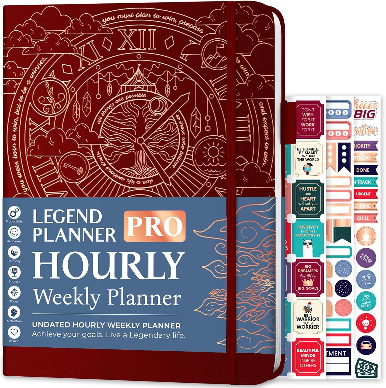 Legend Planner PRO Hourly Schedule Weekly Daily A4 Red