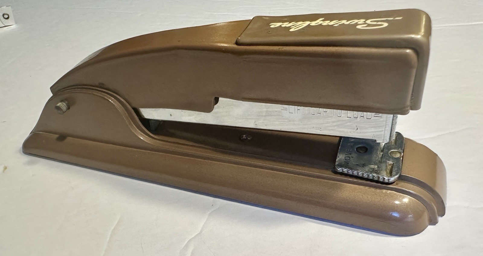 Vintage Swingline #27 Stapler Tan USA Art Deco Retro Works MCM 50s 60s Works