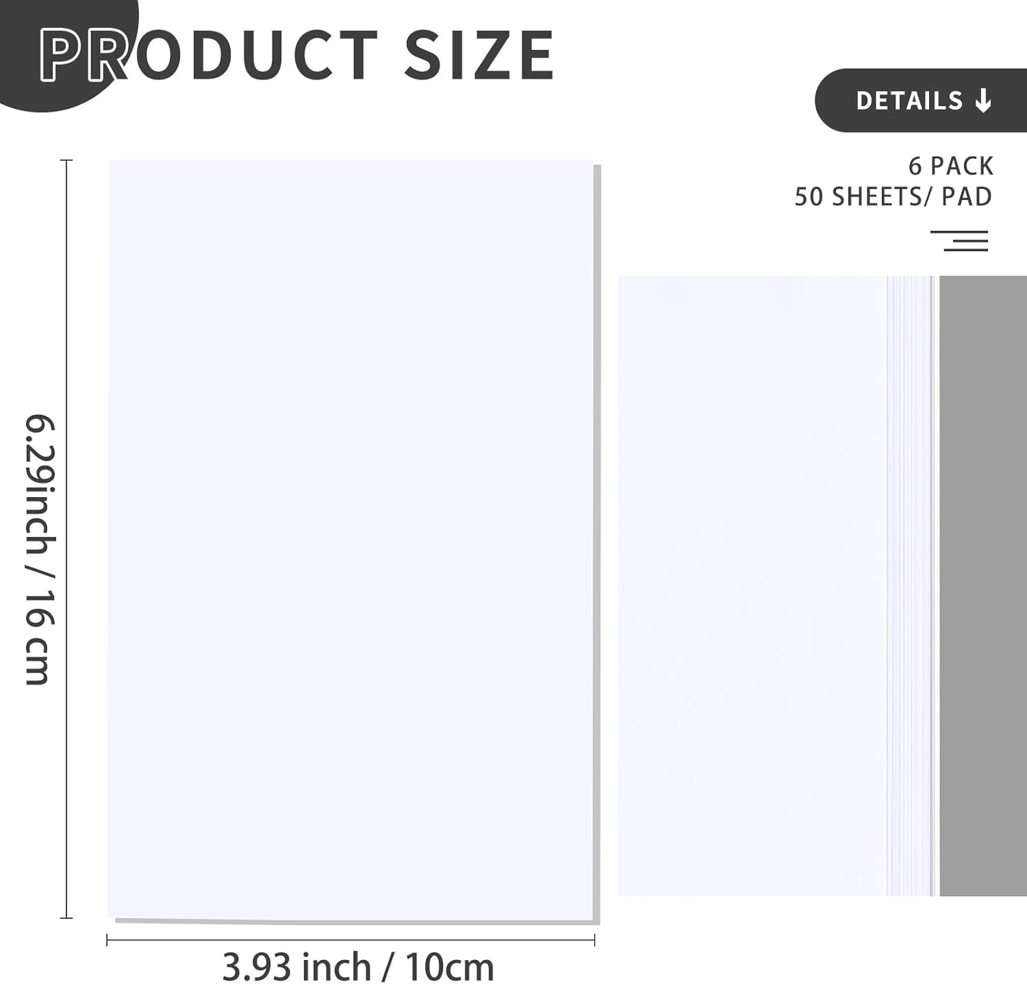 6 Pack 4×6 Blank Memo Note Pads 50 Sheets Small Scratch Pads for Writing