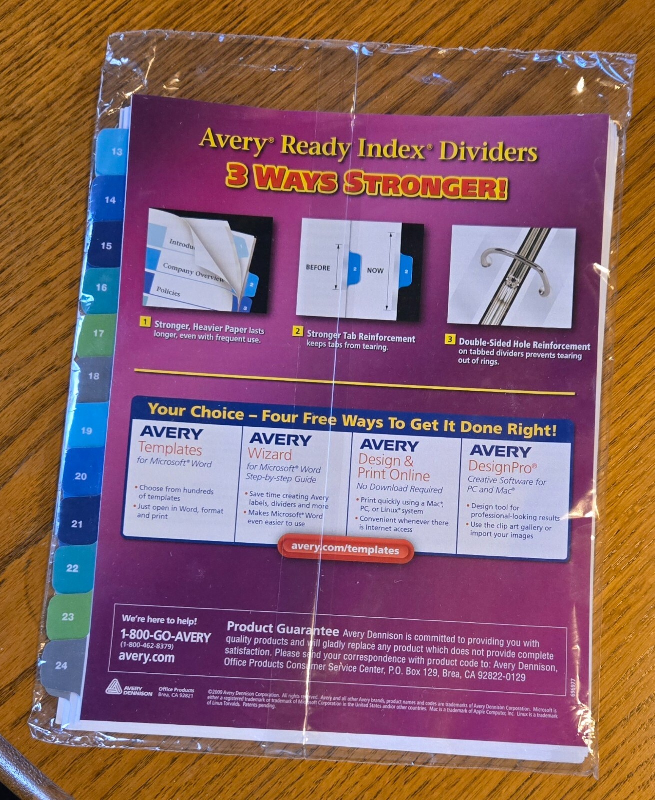 Avery Dividers Double Column Ready Index 24 Tab Customizable TOC #11321 NIP