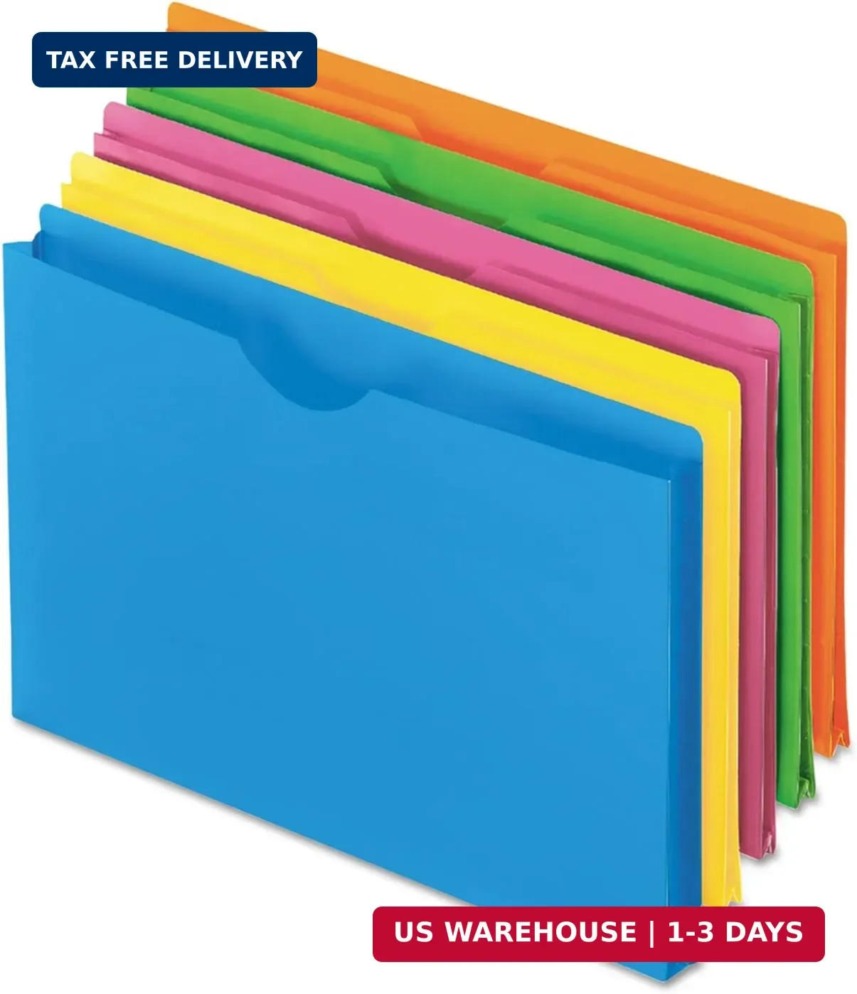 Pendaflex 50992 Glow Poly File Jacket Letter Polypropylene Assorted 5/Pack