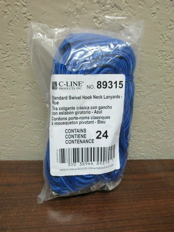 (24-CT) C-Line Classic Neck Lanyard w/ Swivel Hook 36″ – Set of 24 – Blue #89315