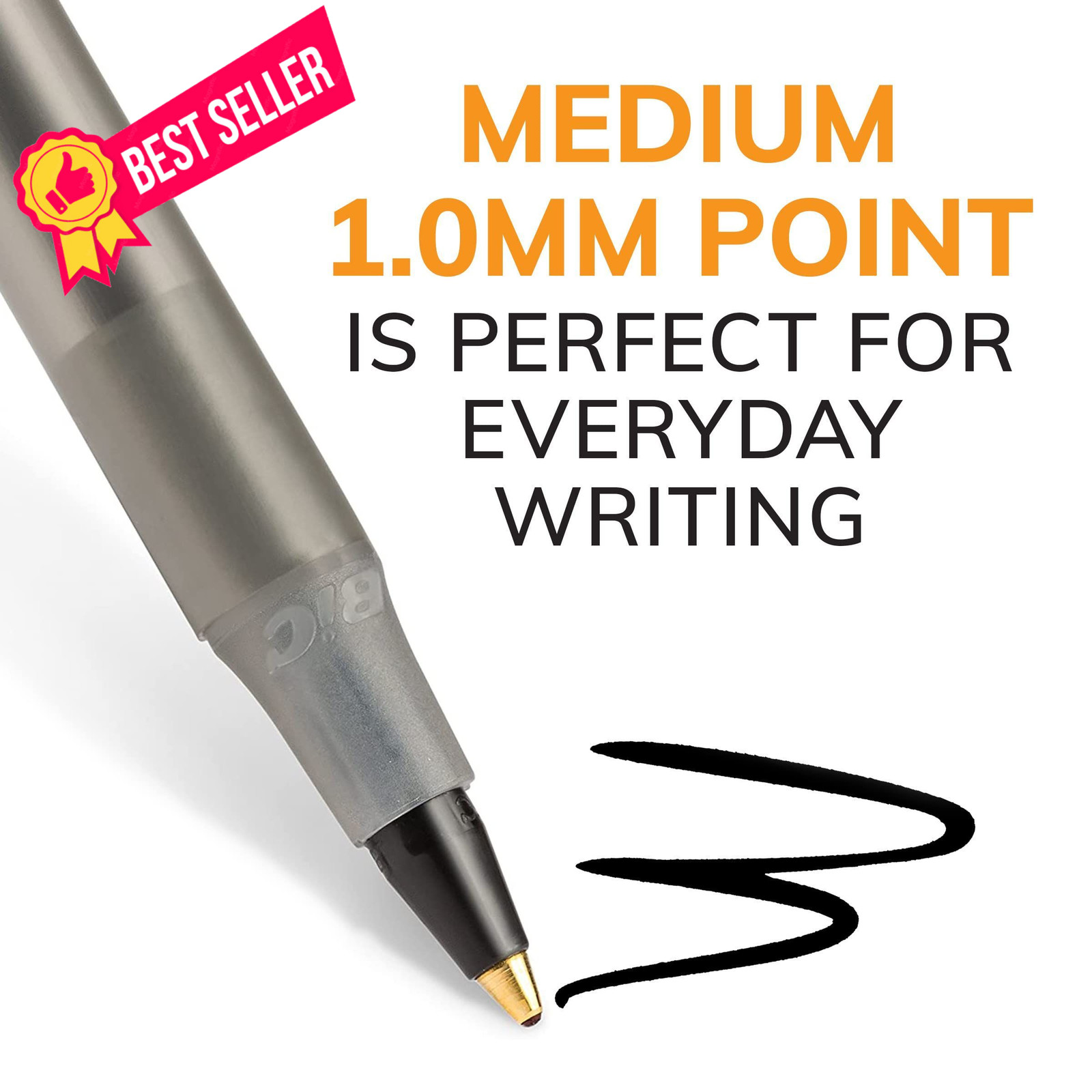 BIC Round Stic Xtra Life Ballpoint Pen, Ultra 60 Count (Pack of 1), Black