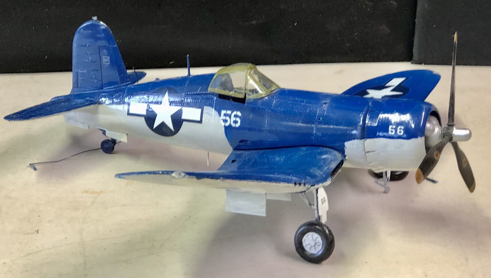 Vintage Plastic USAF Sun Setter 56 Fighter War Plane Airplane Model Assembled