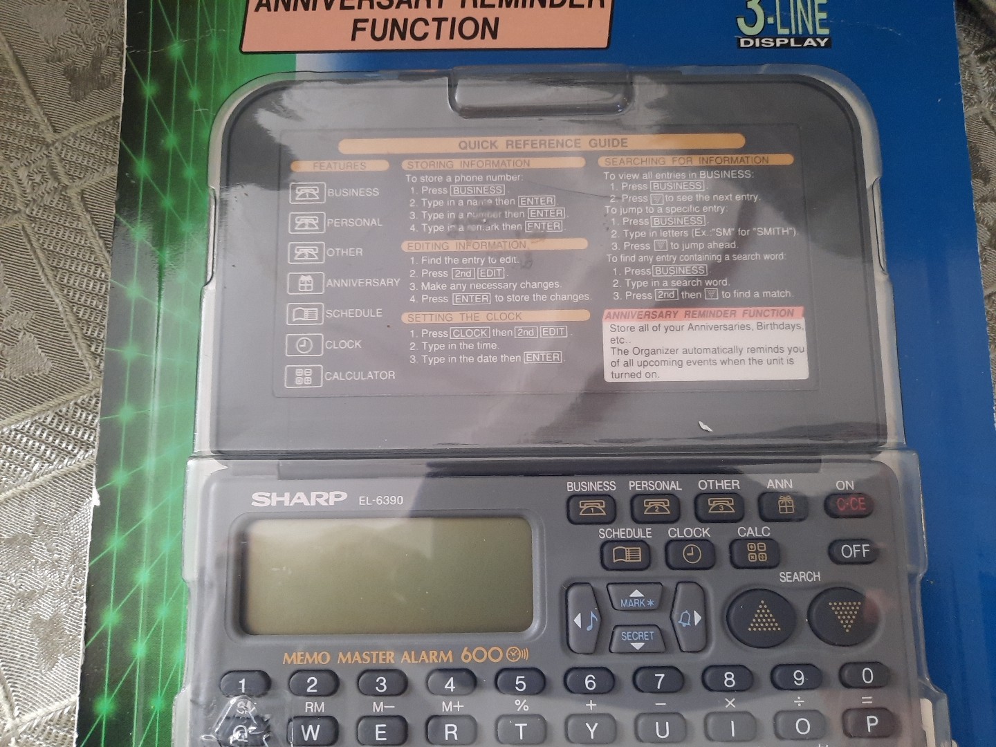 NEW Sharp EL-6390B Electronic Organizer Memo Master Alarm 600-Factory Sealed