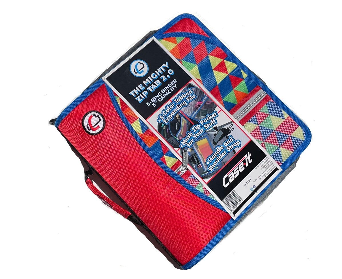 Case it The Mighty Zip Tab 2.0 Binder 3-Ring 3″ Capacity with Shoulder Strap