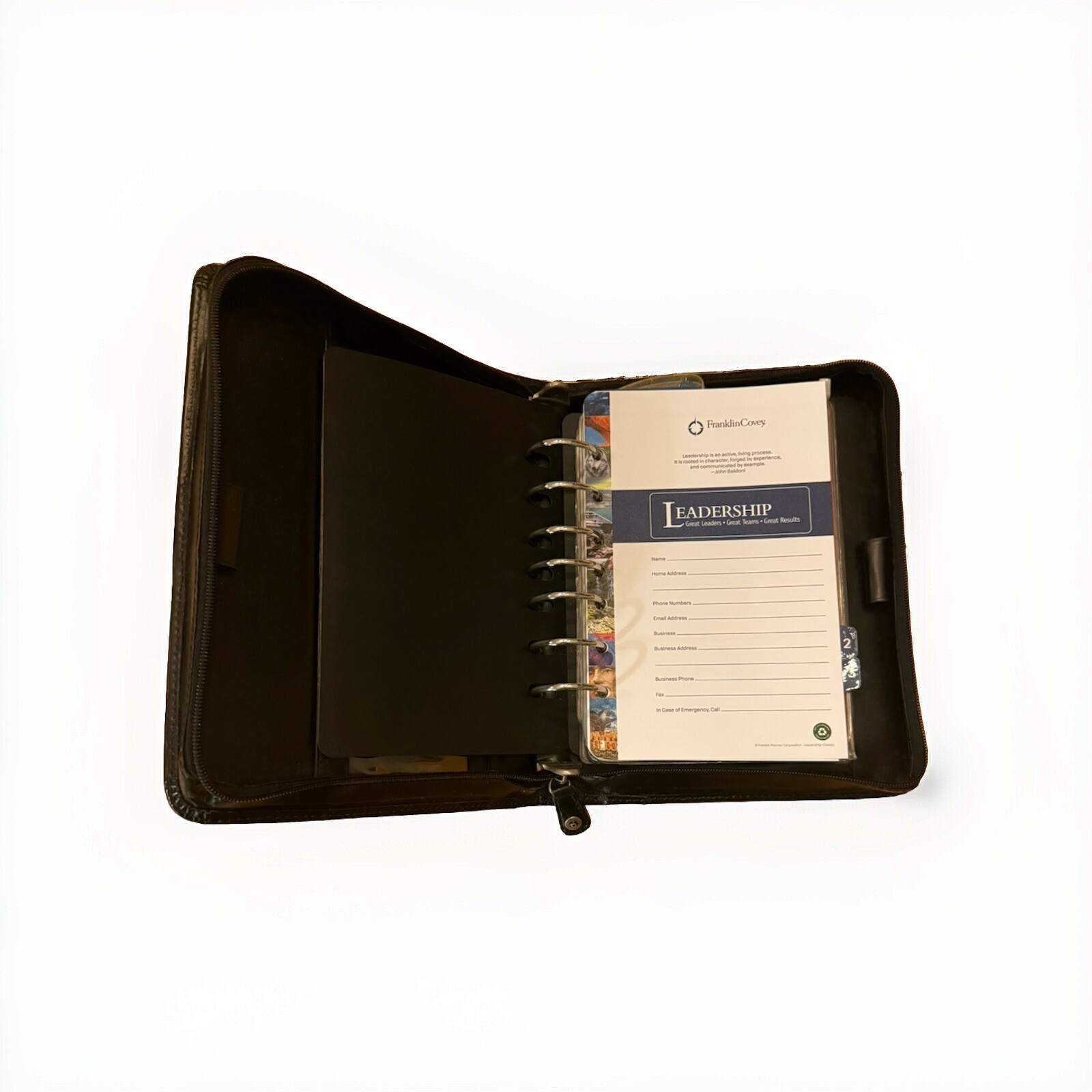 Franklin Covey Signature Napa Leather Zipper Binder – Classic Size. New Year.