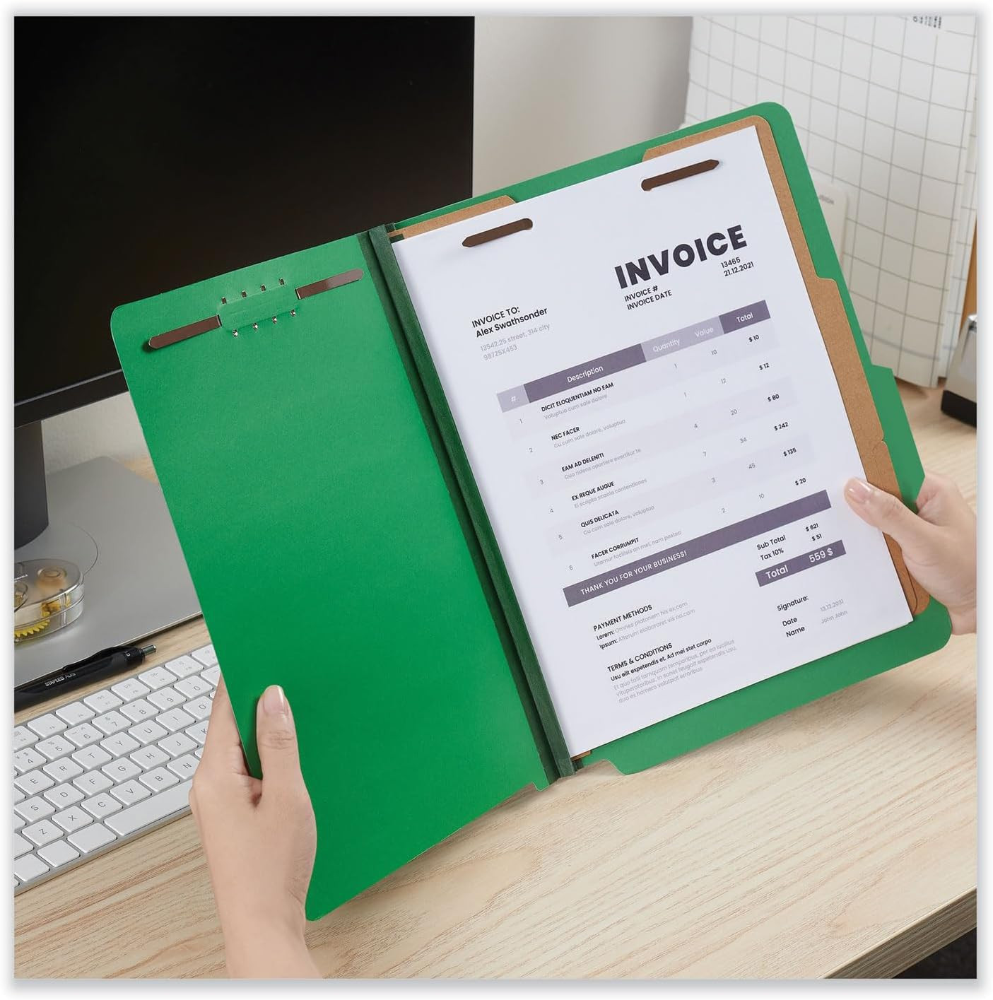 10302 Pressboard Classification Folders, Letter, Six-Section, Emerald