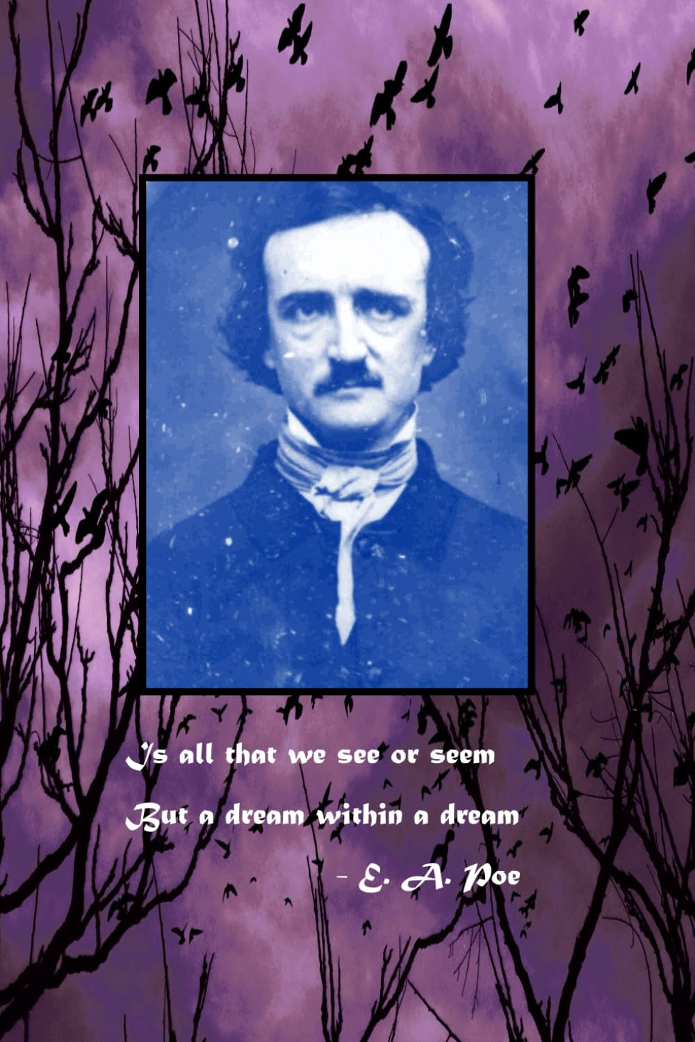 Edgar Allan Poe lined notebook 6″ x 9″ with illustrated headers: Poe-themed blan