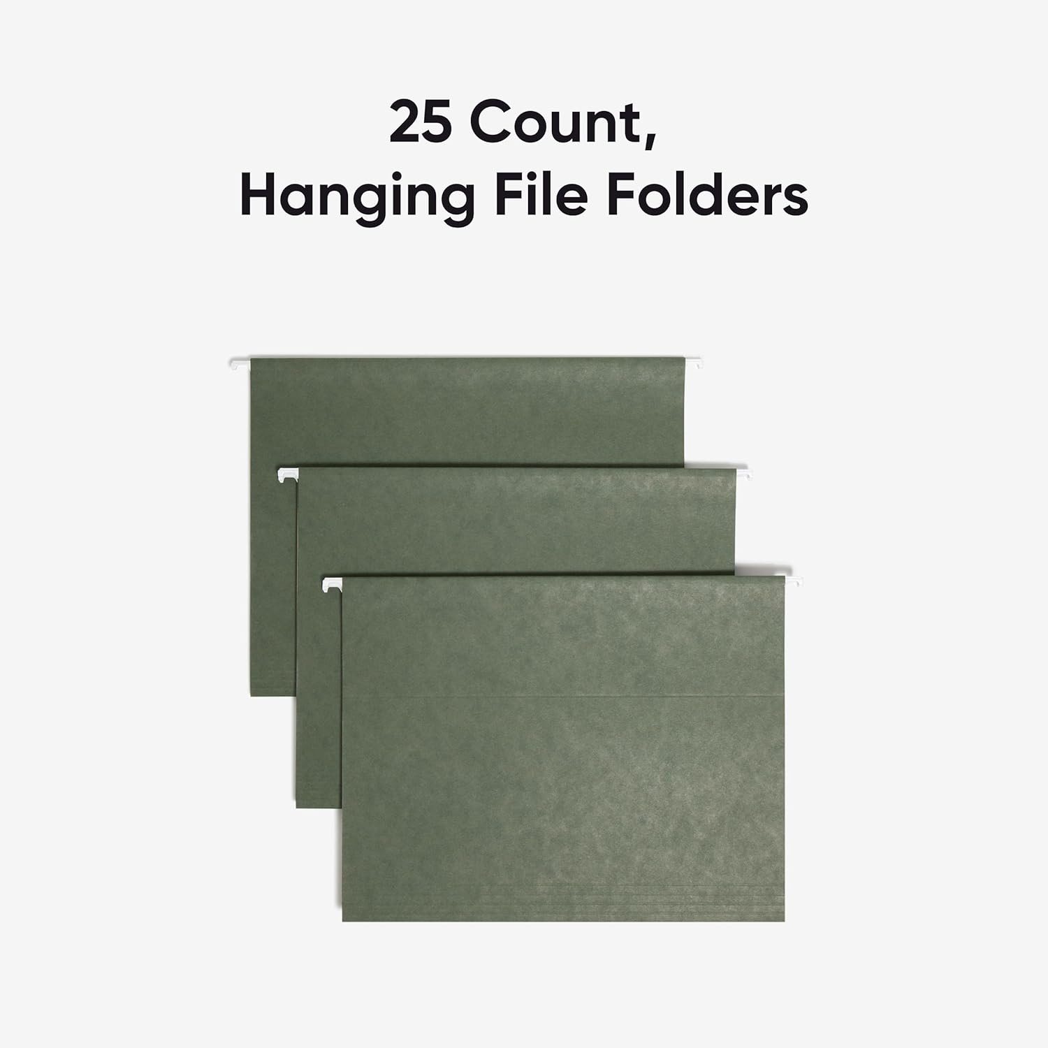 Hanging File Folder, 1/5-Cut Adjustable Tab, Letter Size, Standard Green, Hangin