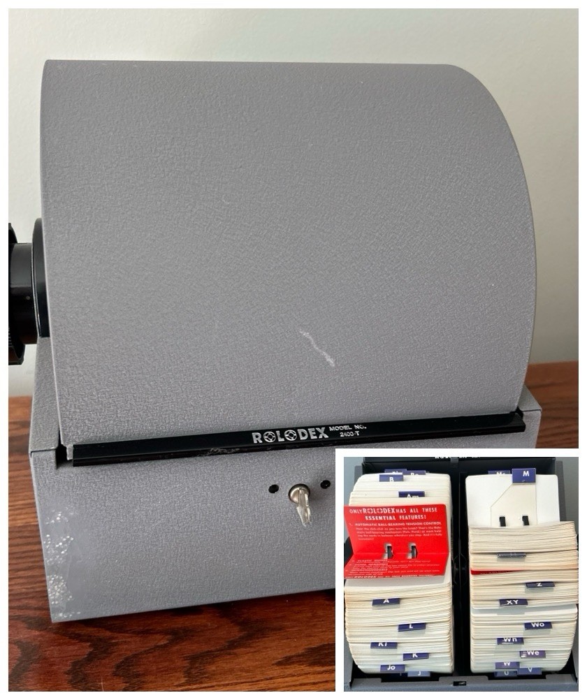 VTG ROLODEX Model 2400-T Metal Double Side Rotary File UNUSED Cards RARE W/KEY