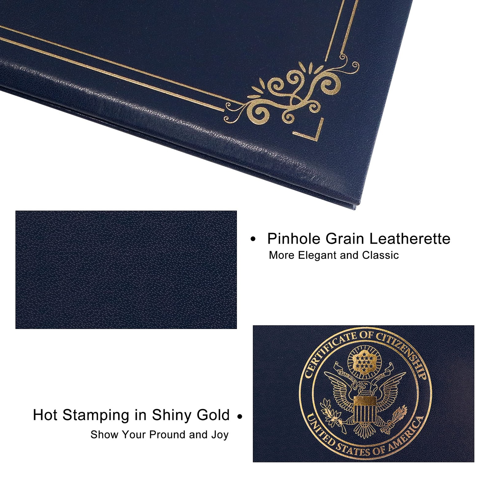 US Citizenship Certificate Holder 2025 Naturalization Padded Leatherette Cove…