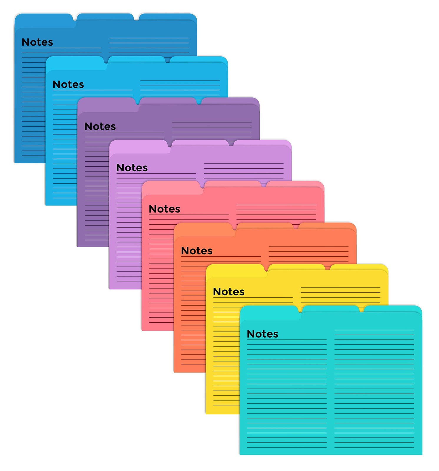 Better Office Products Lined File Folders, 24 Pack, Notes Tabbed File Folders