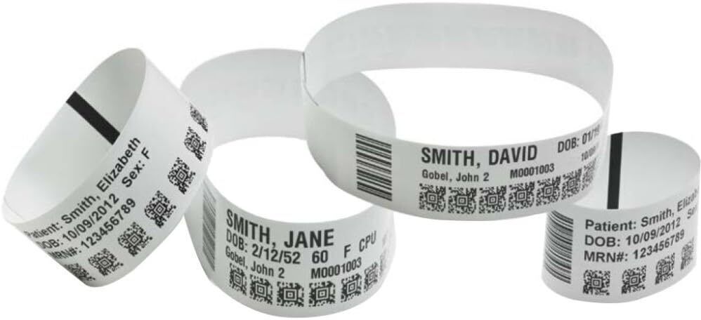 Zebra 10015355K Z-Band UltraSoft Wristband Cartridge Kit (White) – 1″ Width