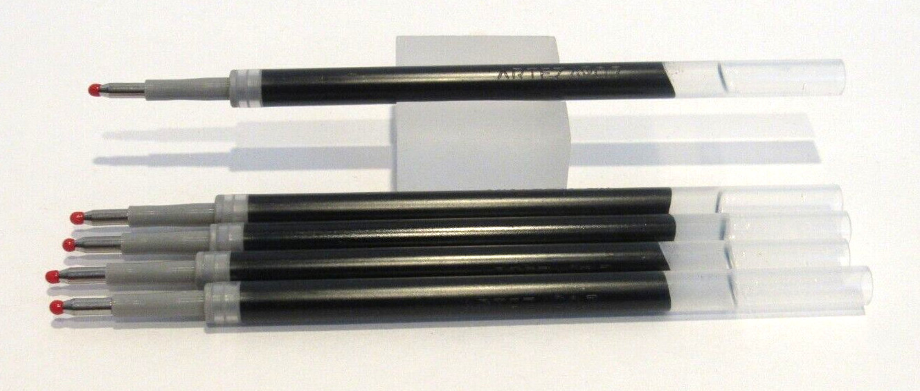 5 Replacement Refills for Pilot G-2 1.0mm Rollerball Gel Ink Broad, BLACK