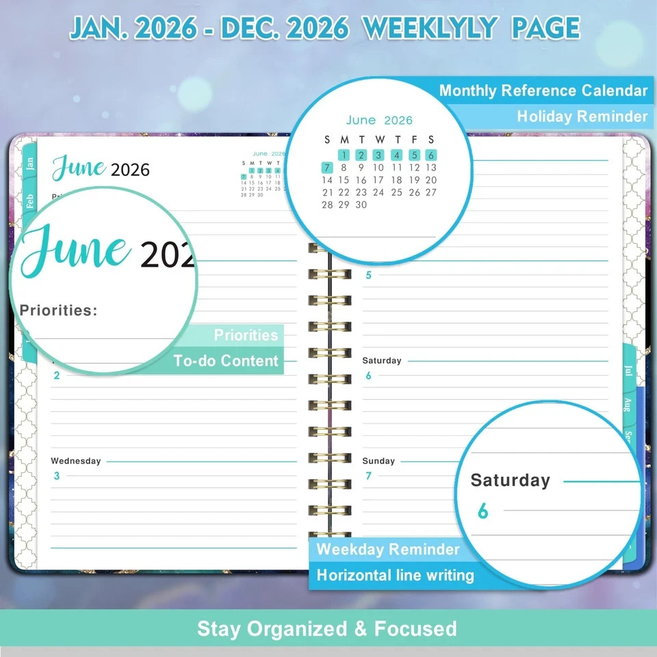 2026 Planner – Weekly Monthly Planner 2026, JAN 2026 – DEC 2026, 6.4 x 8.5, …