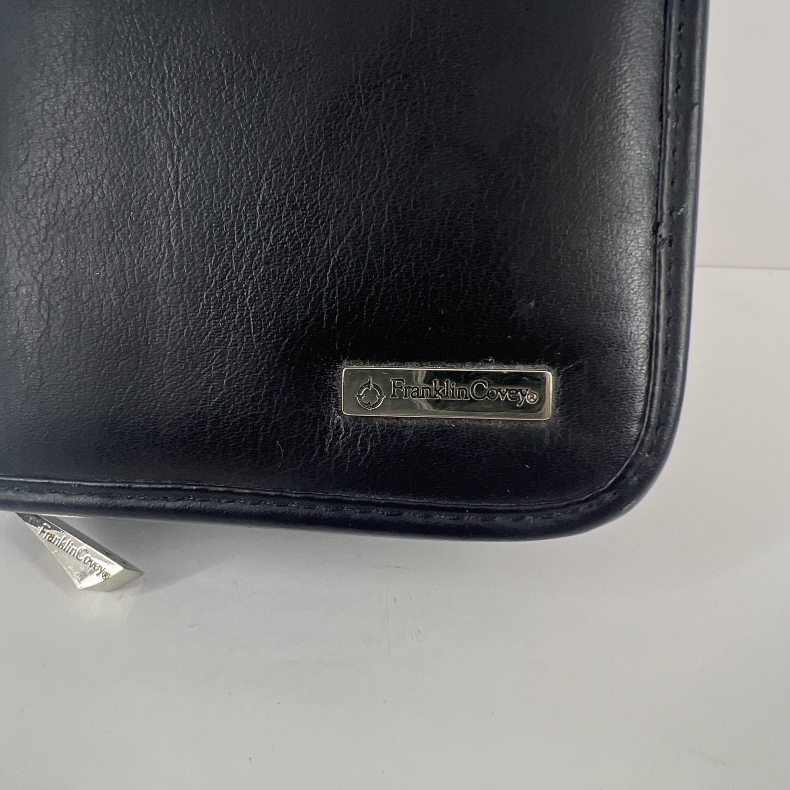 Franklin Covey Leather 6 Ringed Binder W/ Inserts Mini Pocket Sized Black Daily