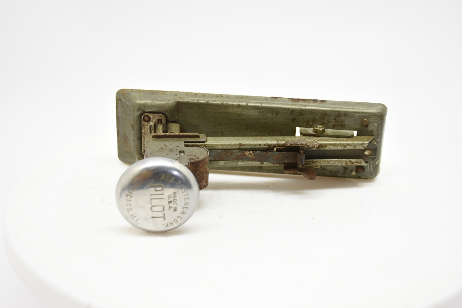 2 Vintage Pilot Staplers Model 402 Ace Fastener Corp Chicago USA Works MCM Decor