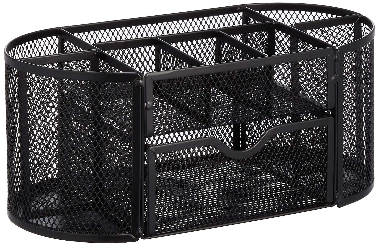 Amazon Basics Mesh Desk Organizer with Pen 9.25″ x 4.53″ x 3.94″, Black