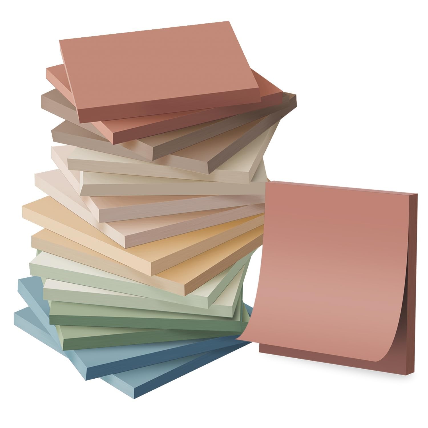 (16 Pack) Sticky Notes 3×3, Vintage Colors, Sticky Pads, Recyclable, Easy
