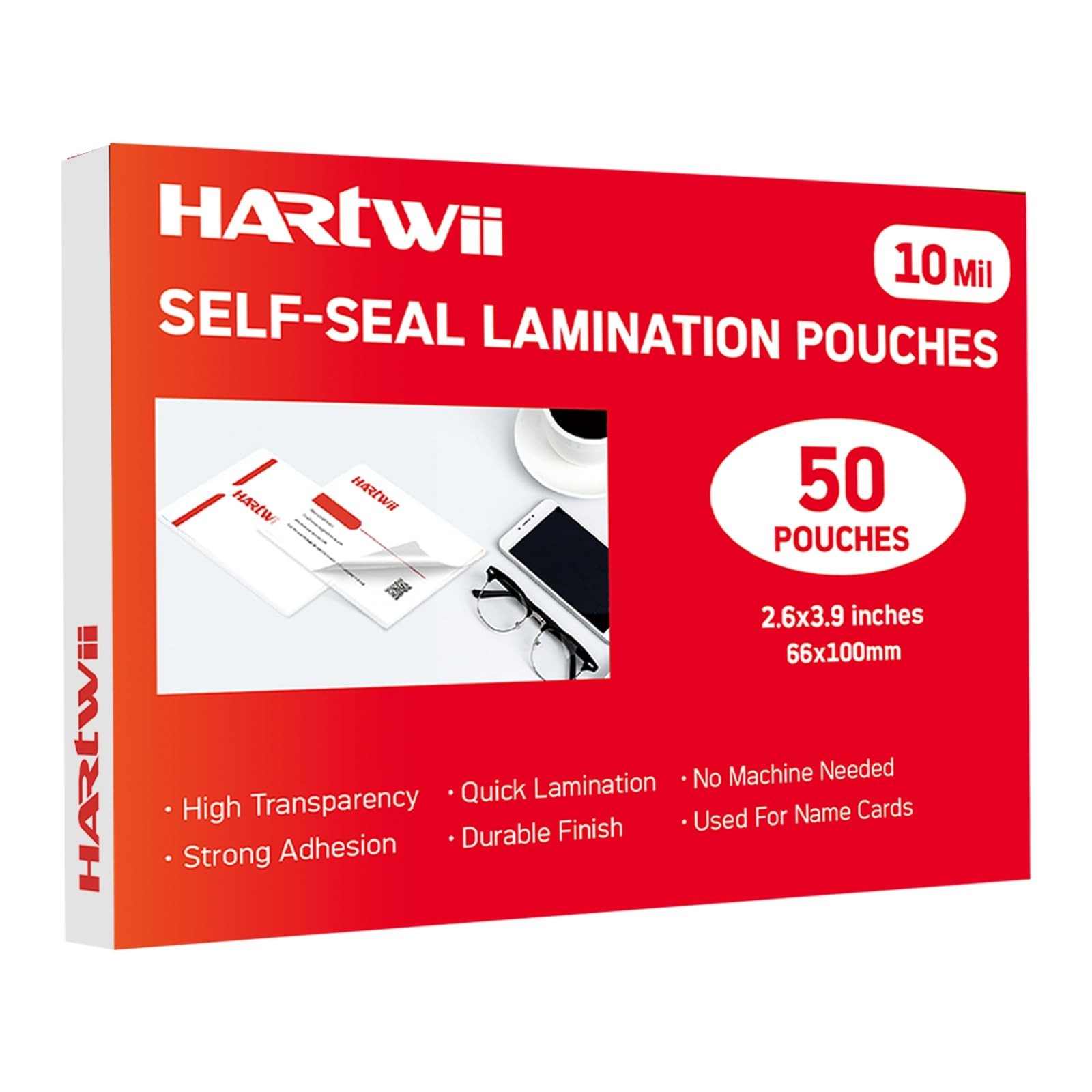 50 Pack Self Sealing Laminating Pouches for Small Business Card,10 Mil Thick …