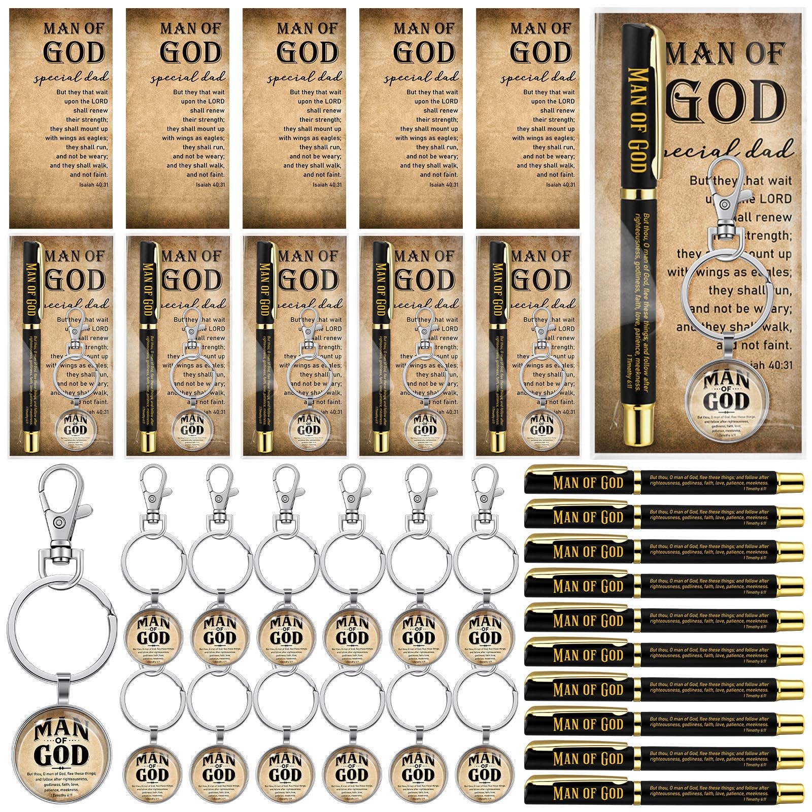 18 Sets Father’s Day Christian Gifts for Men Man of God Gift Bulk Bible Verse…